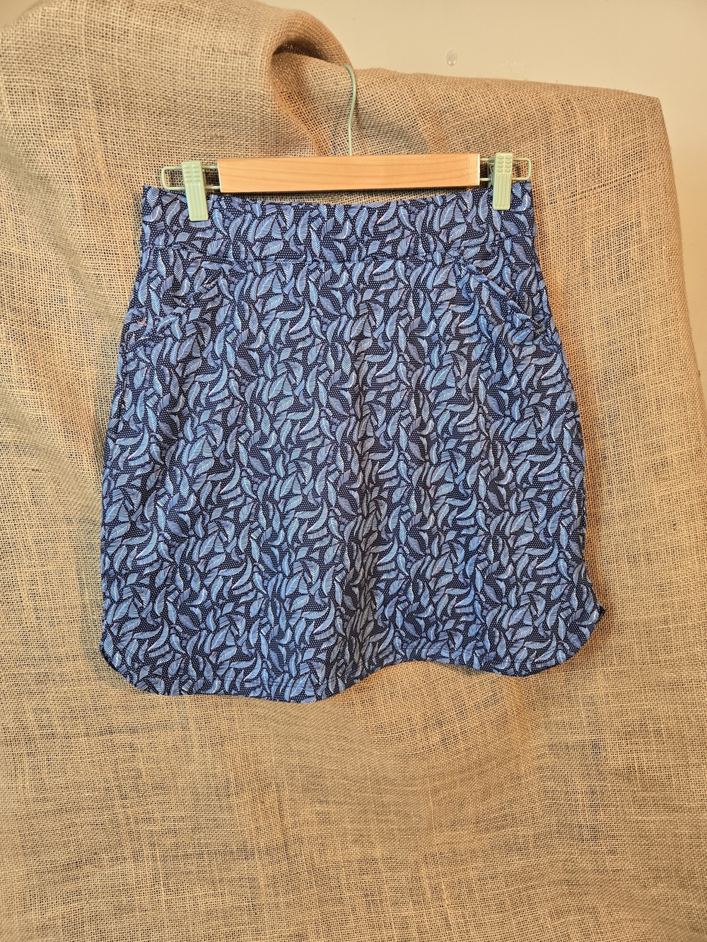 Peter Millar Navy and Light Blue Printed Skort